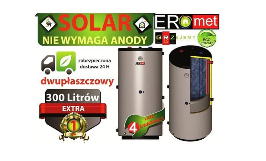 Dwupłaszczowy wymiennik 300 l solarny